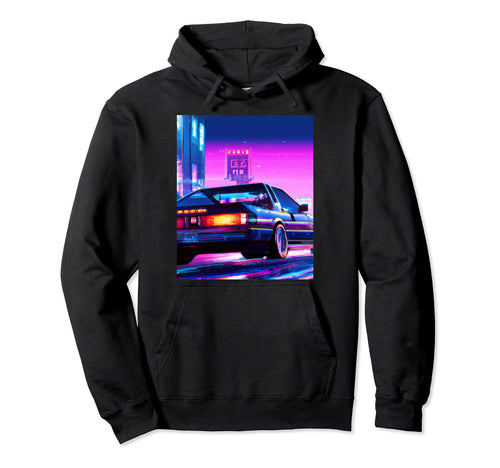 Vaporwave Car Synthwave City Vaporwave Hoodie - Fun Novelty Design Unisex - T-Shirt, Sweatshirt, Hoodie