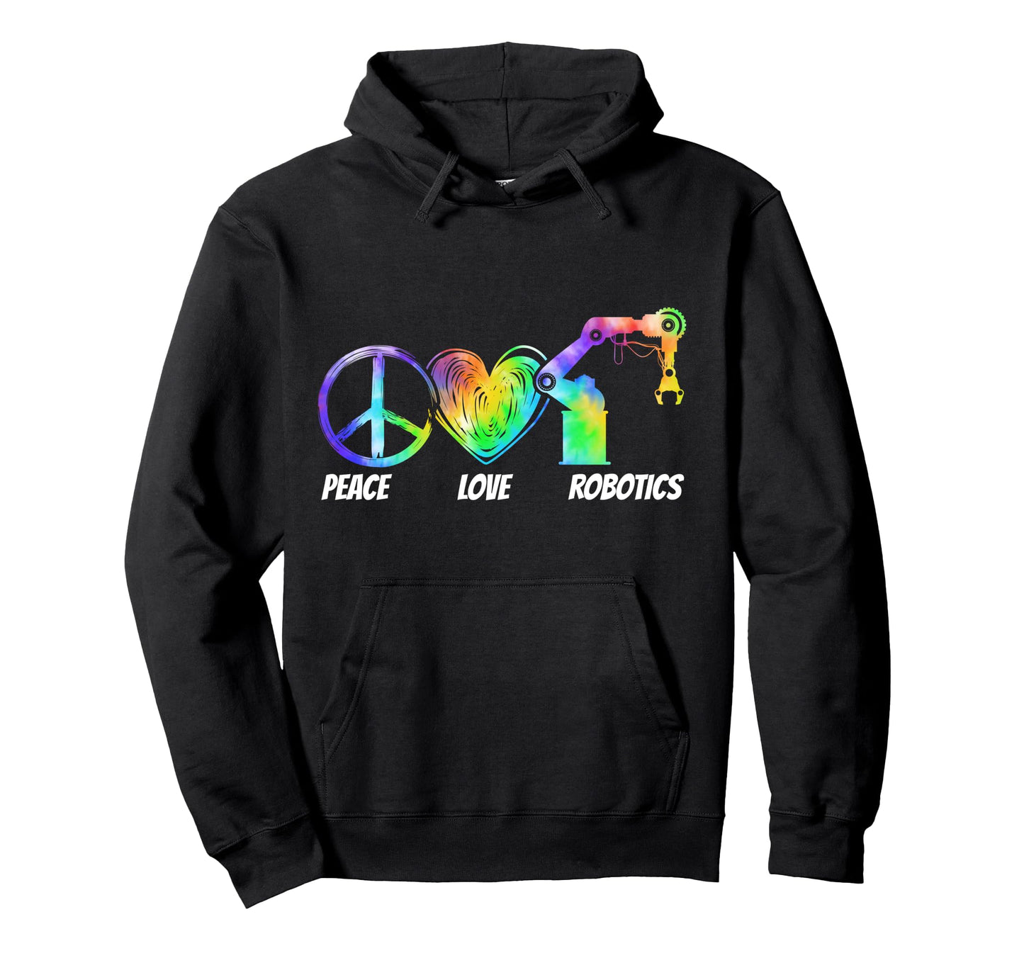Robot Robotics Engineer Tie Dye Hoodie - Minimalist Print for Adults - T-Shirt, Sweatshirt, Hoodie