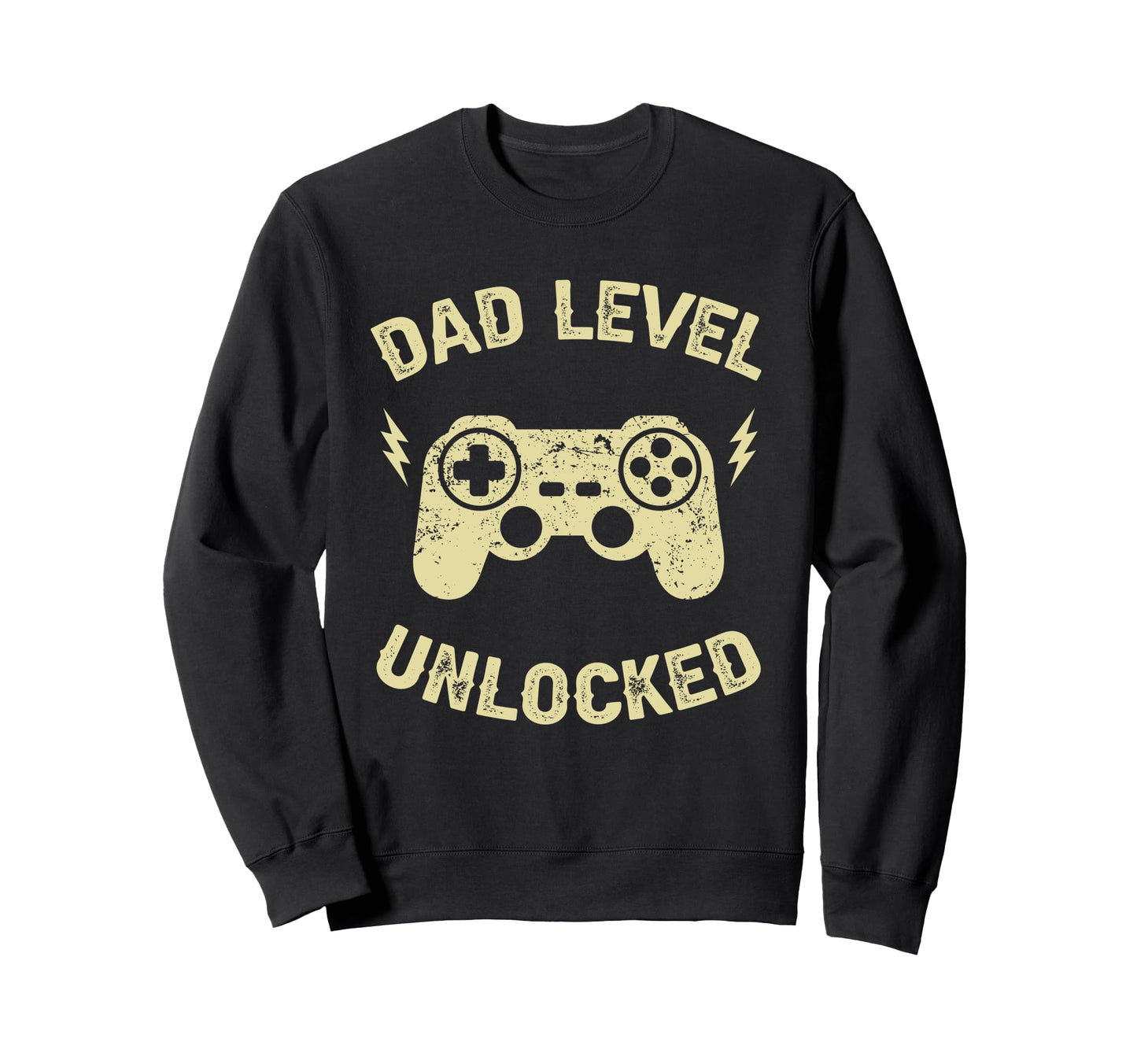 Dad Level Unlocked Gaming Controller Sweatshirt - Unique Graphic Unisex - T-Shirt, Sweatshirt, Hoodie