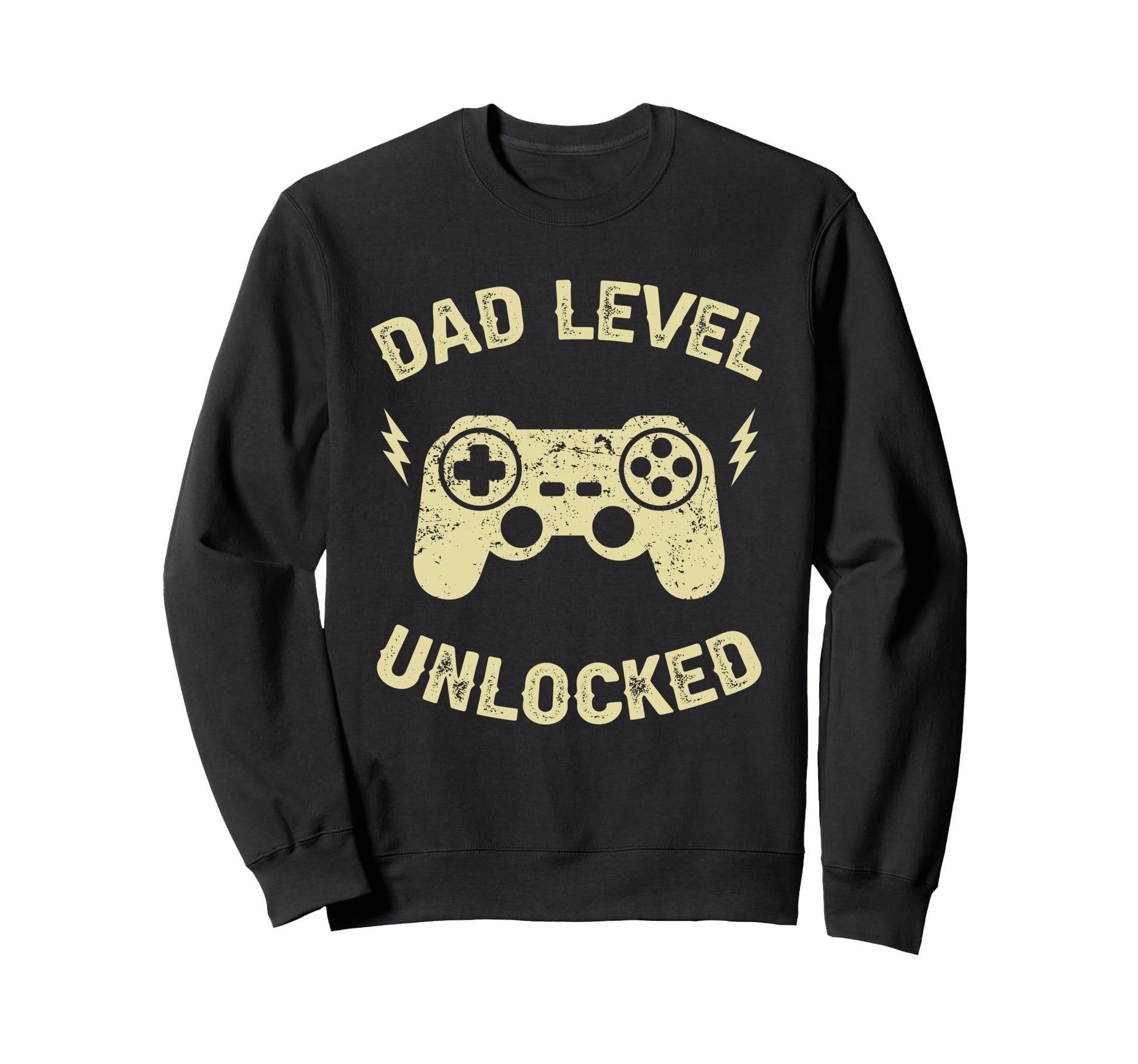 Dad Level Unlocked Gaming Controller Sweatshirt - Unique Graphic Unisex - T-Shirt, Sweatshirt, Hoodie