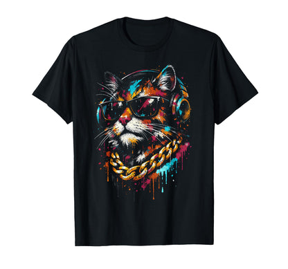 Old School Graffiti Cat Hip Hop T-Shirt - Aesthetic Graphic Men Women - T-Shirt, Sweatshirt, Hoodie