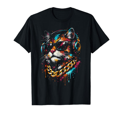 Old School Graffiti Cat Hip Hop T-Shirt - Aesthetic Graphic Men Women - T-Shirt, Sweatshirt, Hoodie
