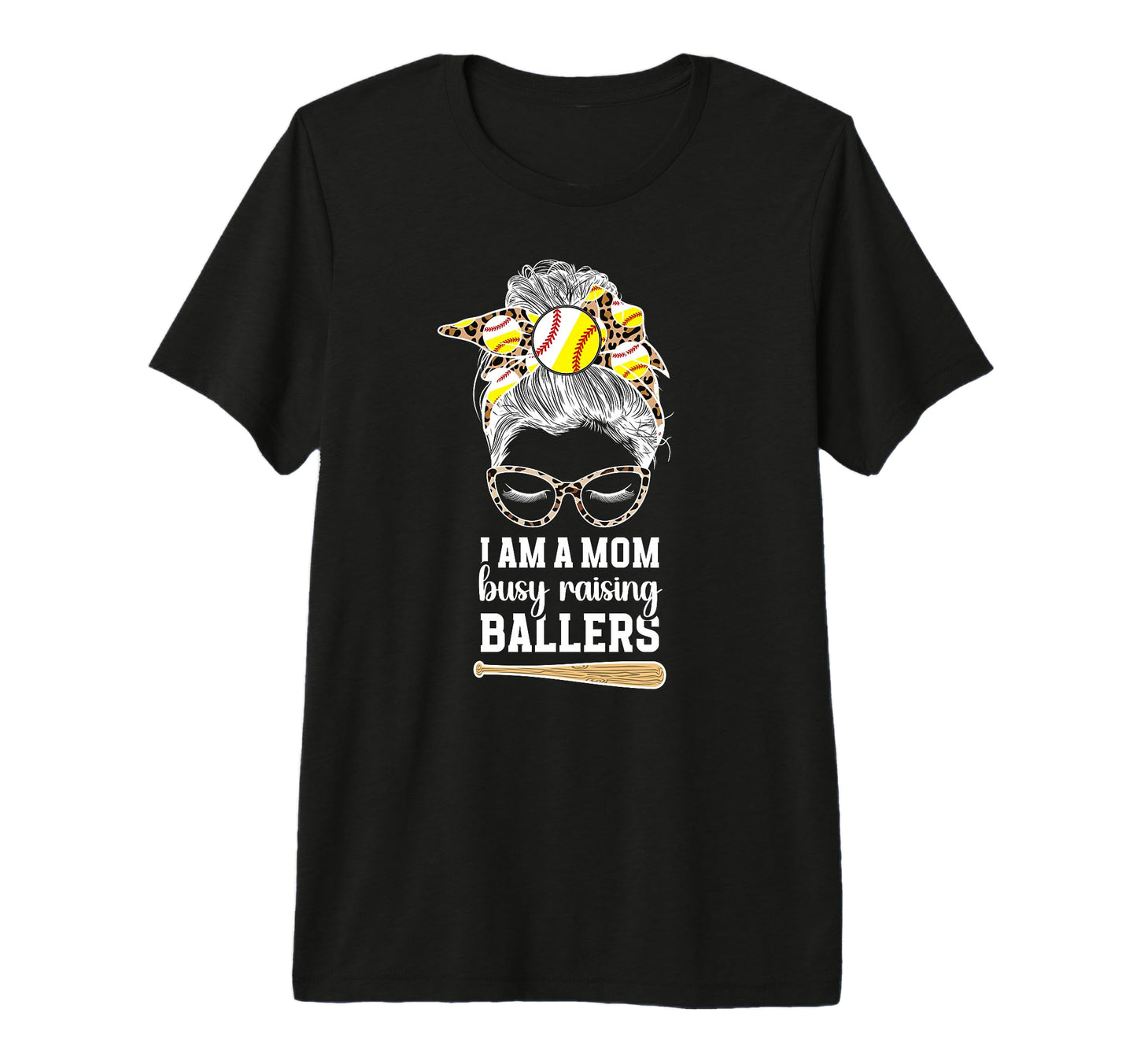 I Am Mom Busy Raisng Ballers Softball T-Shirt - Unique Graphic Men Women - T-Shirt, Sweatshirt, Hoodie