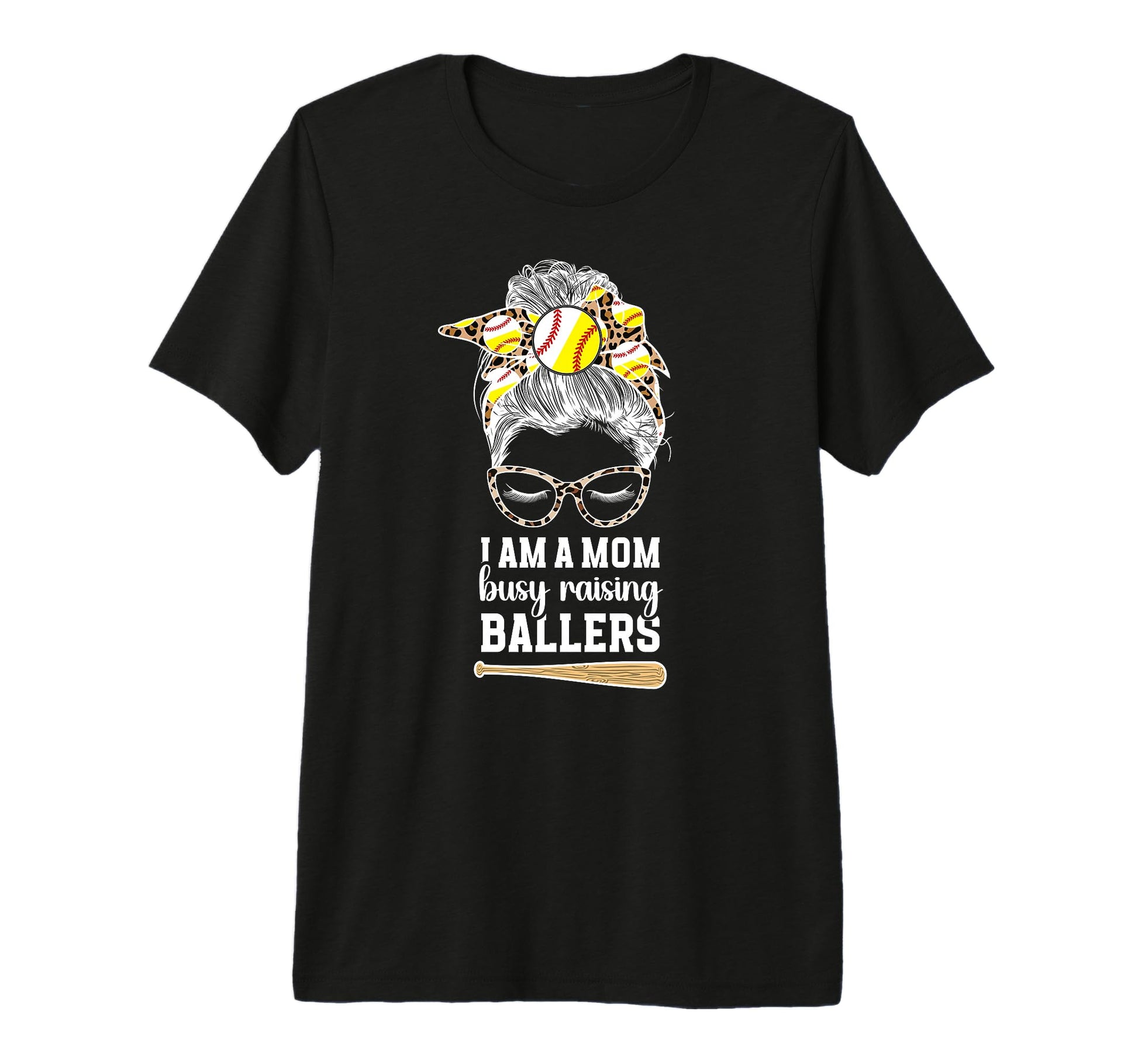 I Am Mom Busy Raisng Ballers Softball T-Shirt - Unique Graphic Men Women - T-Shirt, Sweatshirt, Hoodie