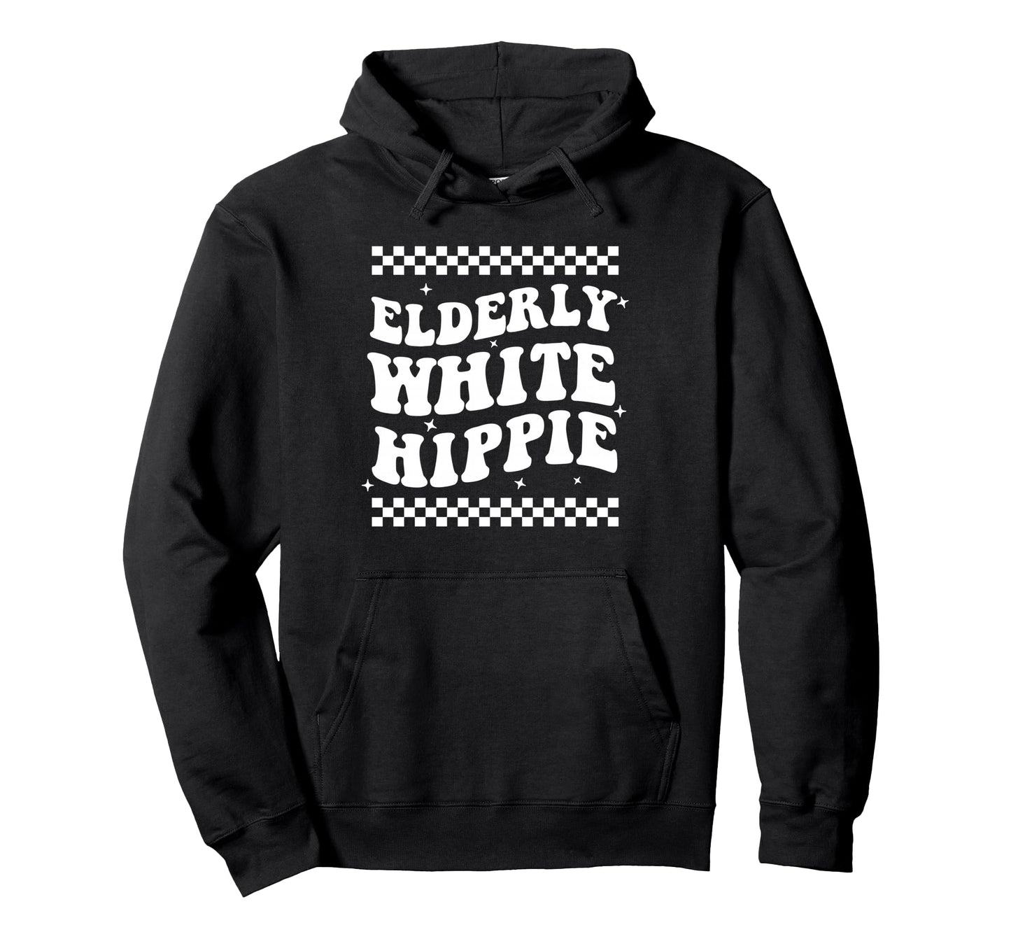 Elderly White Hippie Rainbow Flowers Peace Hoodie - Streetwear Style Unisex - T-Shirt, Sweatshirt, Hoodie