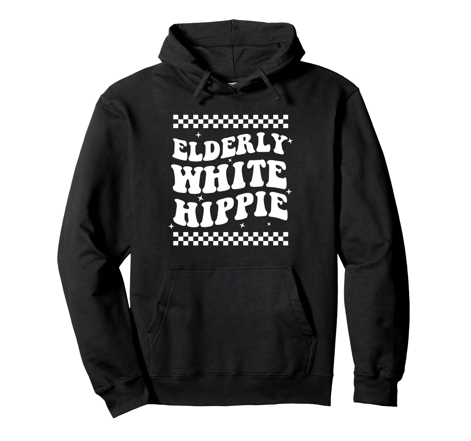 Elderly White Hippie Rainbow Flowers Peace Hoodie - Streetwear Style Unisex - T-Shirt, Sweatshirt, Hoodie