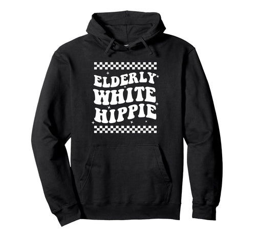 Elderly White Hippie Rainbow Flowers Peace Hoodie - Streetwear Style Unisex - T-Shirt, Sweatshirt, Hoodie