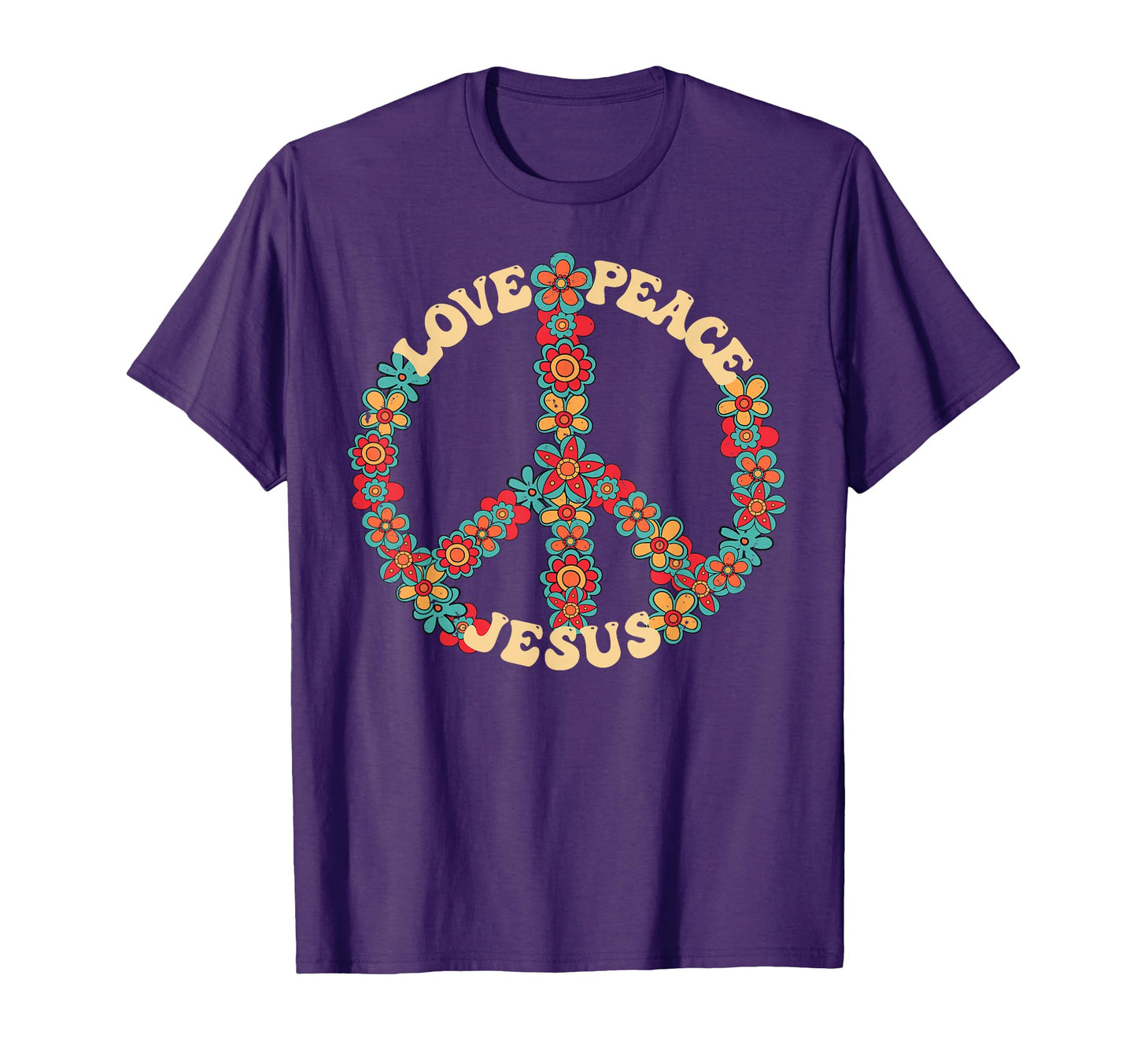 Love Peace Jesus Christian Fun 60S T-Shirt - Aesthetic Graphic for Adults - T-Shirt, Sweatshirt, Hoodie