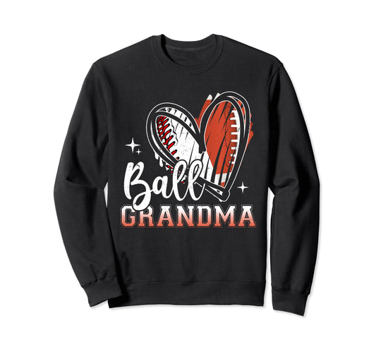 Ball Grandma Football Baseball Sweatshirt - Trendy Graphic for Adults - T-Shirt, Sweatshirt, Hoodie