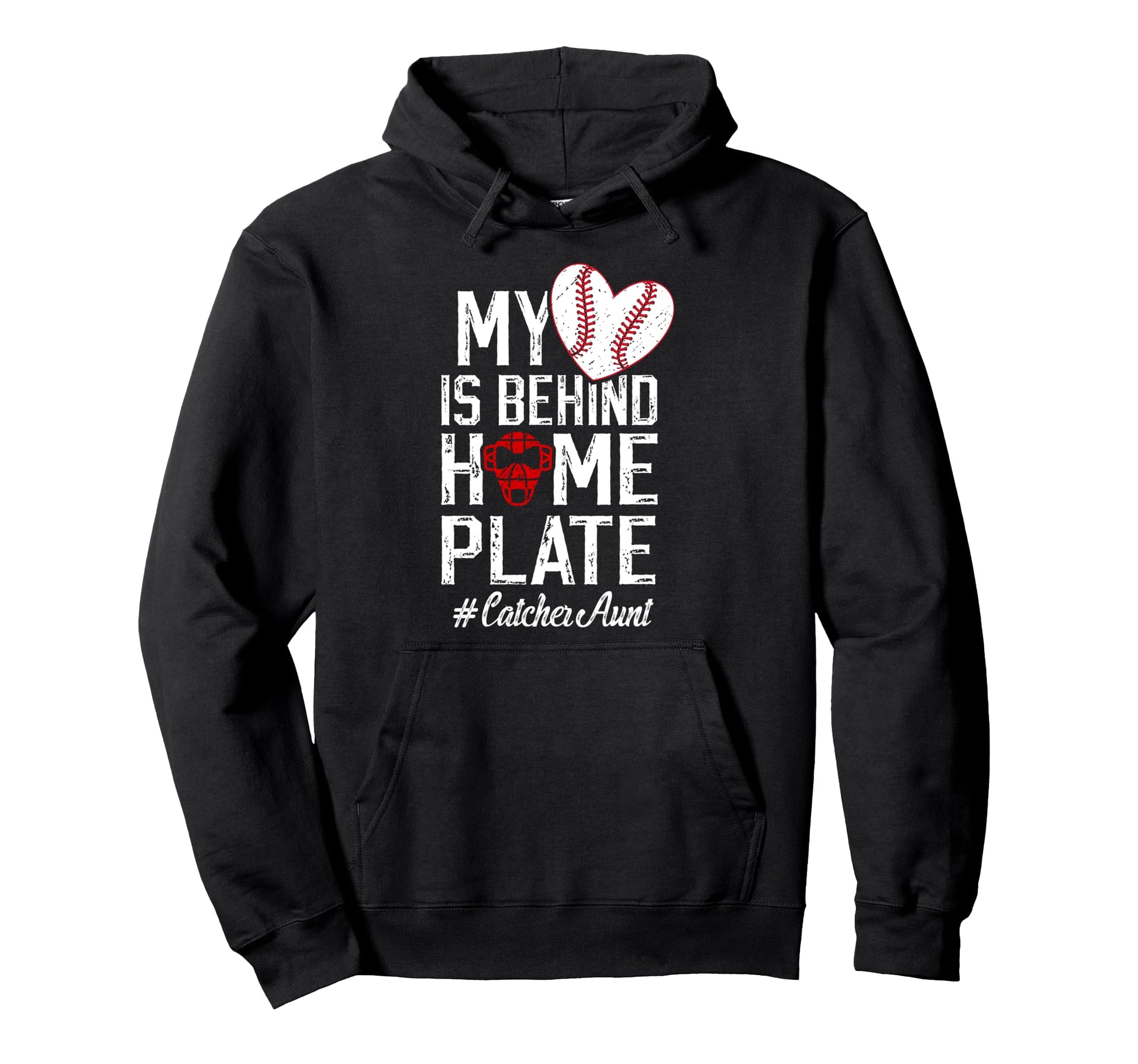 Proud Baseball Catcher Aunt Hoodie - Casual Everyday Wear Men Women - T-Shirt, Sweatshirt, Hoodie