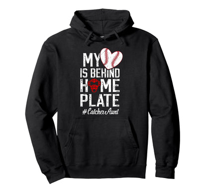 Proud Baseball Catcher Aunt Hoodie - Casual Everyday Wear Men Women - T-Shirt, Sweatshirt, Hoodie