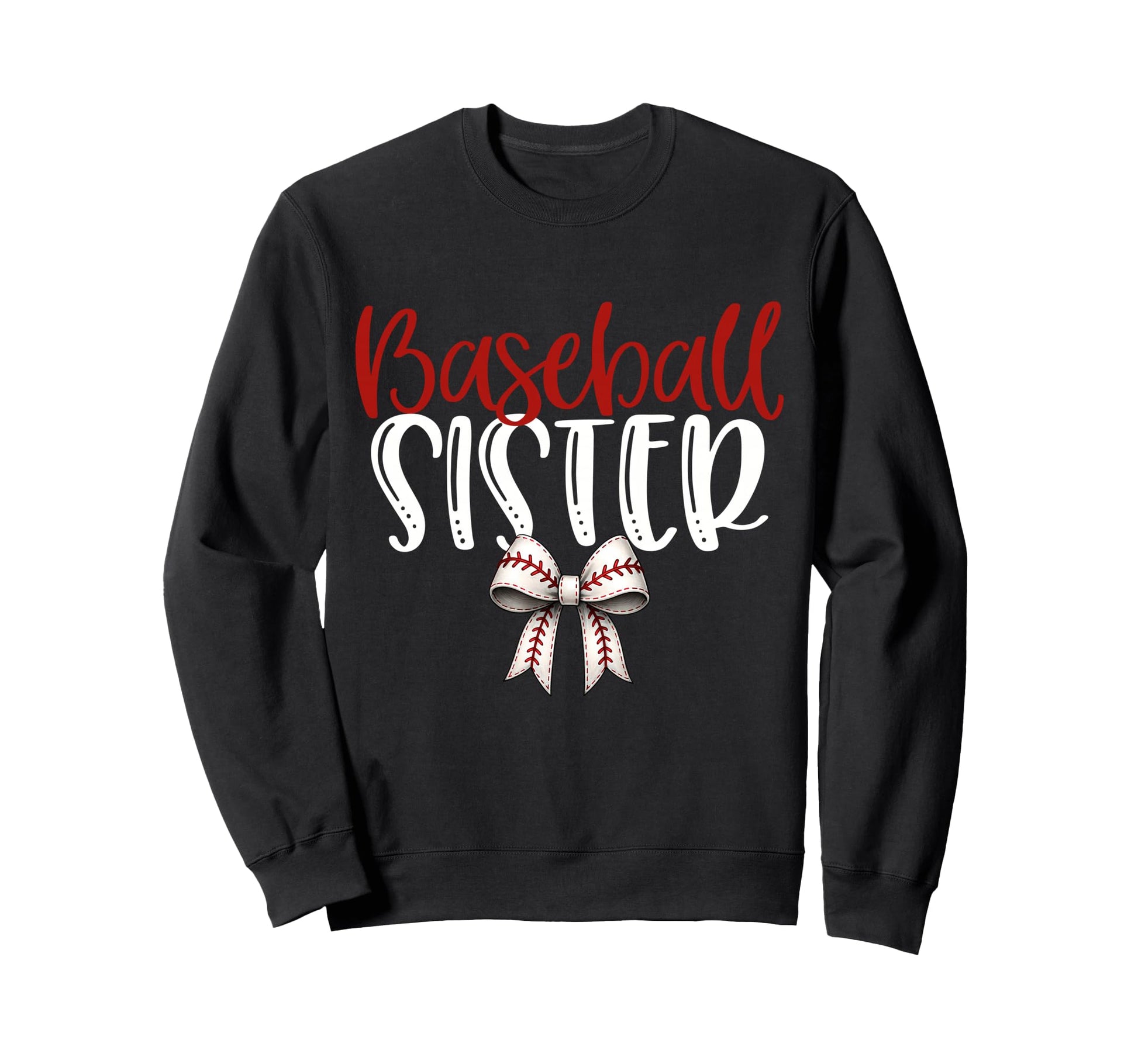 Baseball Sister Coquette Bow Game Day Sweatshirt - Graphic Print for Adults - T-Shirt, Sweatshirt, Hoodie