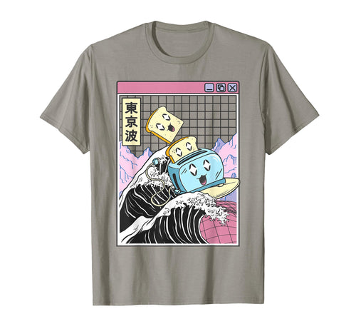 Toaster Great Wave Kawaii Vaporwave T-Shirt - Fun Novelty Design Unisex - T-Shirt, Sweatshirt, Hoodie