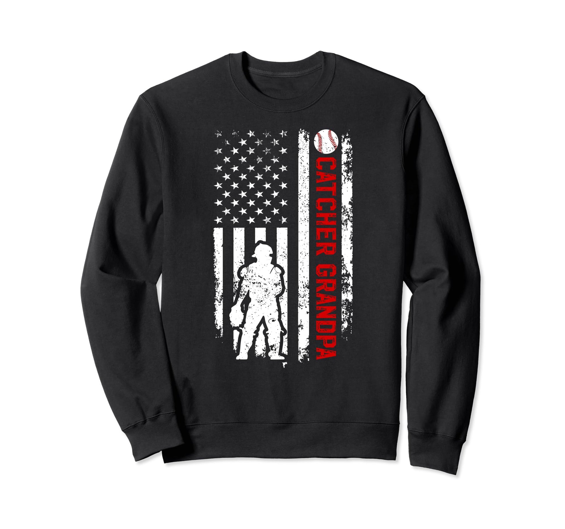 Baseball Catcher Grandpa Baseball Sweatshirt - Minimalist Print for Adults - T-Shirt, Sweatshirt, Hoodie