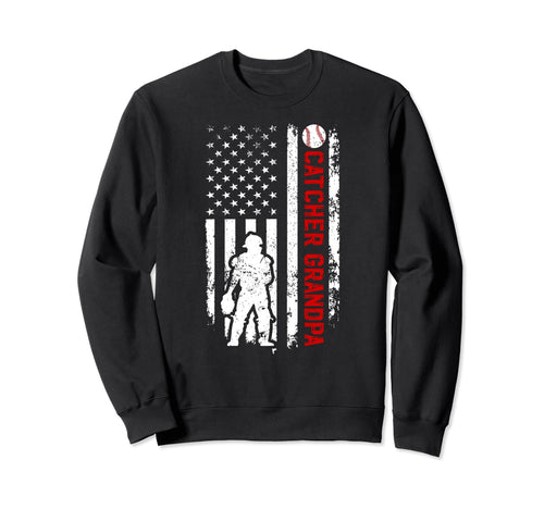 Baseball Catcher Grandpa Baseball Sweatshirt - Minimalist Print for Adults - T-Shirt, Sweatshirt, Hoodie