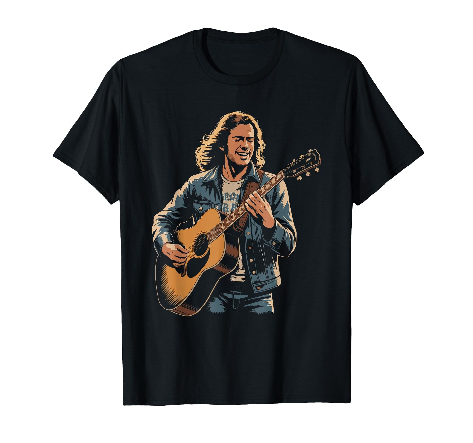 Acoustic Guitar Distressed Art T-Shirt - Casual Everyday Wear Men Women - T-Shirt, Sweatshirt, Hoodie