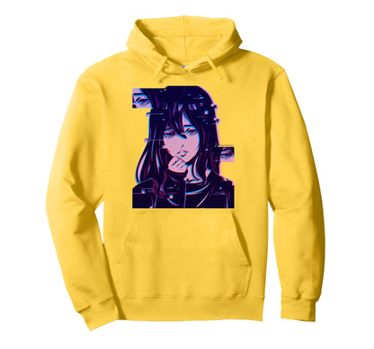 Sad Anime Japanese Vaporwave Aesthetic Hoodie - Unique Graphic Men Women - T-Shirt, Sweatshirt, Hoodie