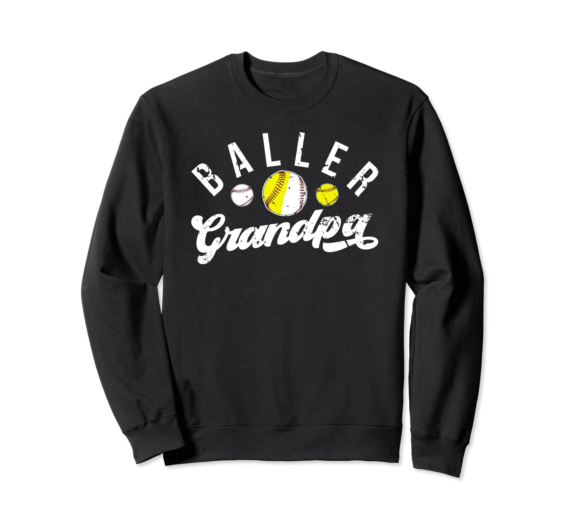 Baller Grandpa Proud Baseball Sweatshirt - Graphic Print for Adults - T-Shirt, Sweatshirt, Hoodie