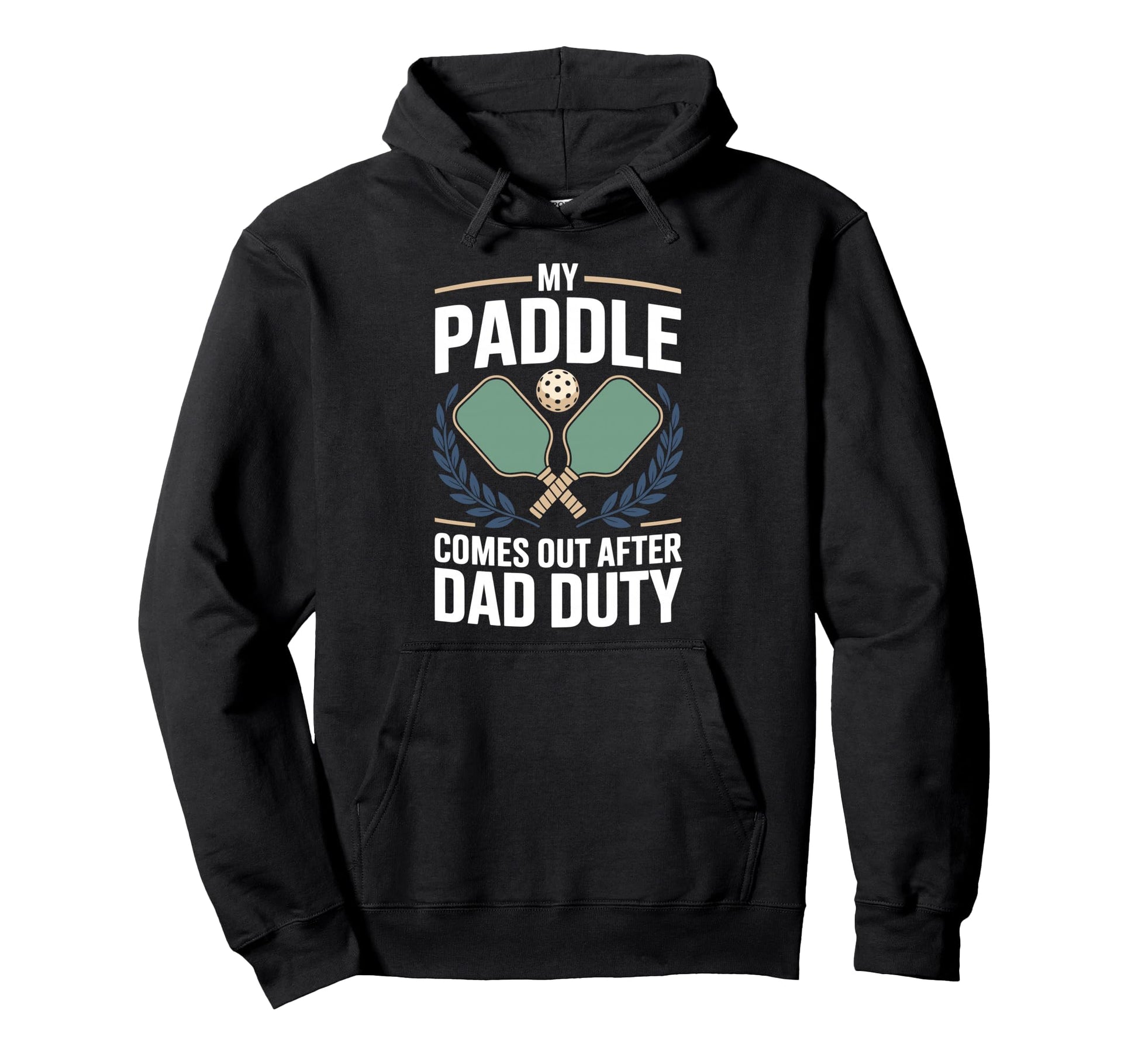 Pickleball Dad Papa Paddle Sport Coach Hoodie - Graphic Print Unisex - T-Shirt, Sweatshirt, Hoodie