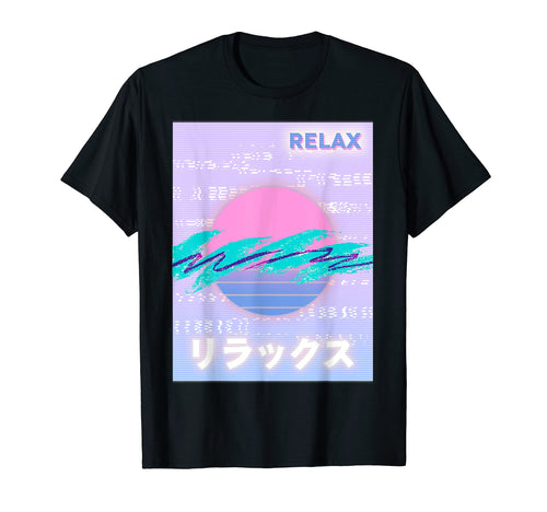 80S And 90S Aesthetic Vaporwave Relax T-Shirt - Minimalist Print Men Women - T-Shirt, Sweatshirt, Hoodie