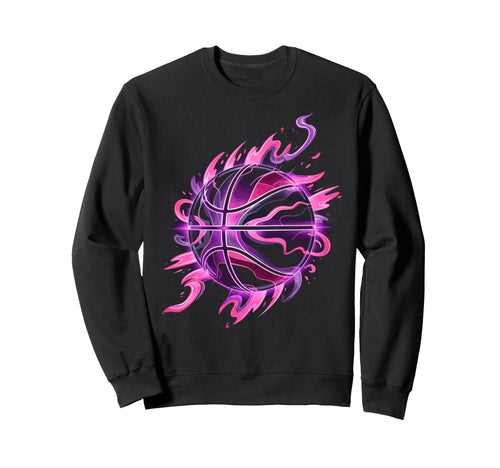 Basketball Ball Fire Basketball Player Sweatshirt - Graphic Print Unisex - T-Shirt, Sweatshirt, Hoodie