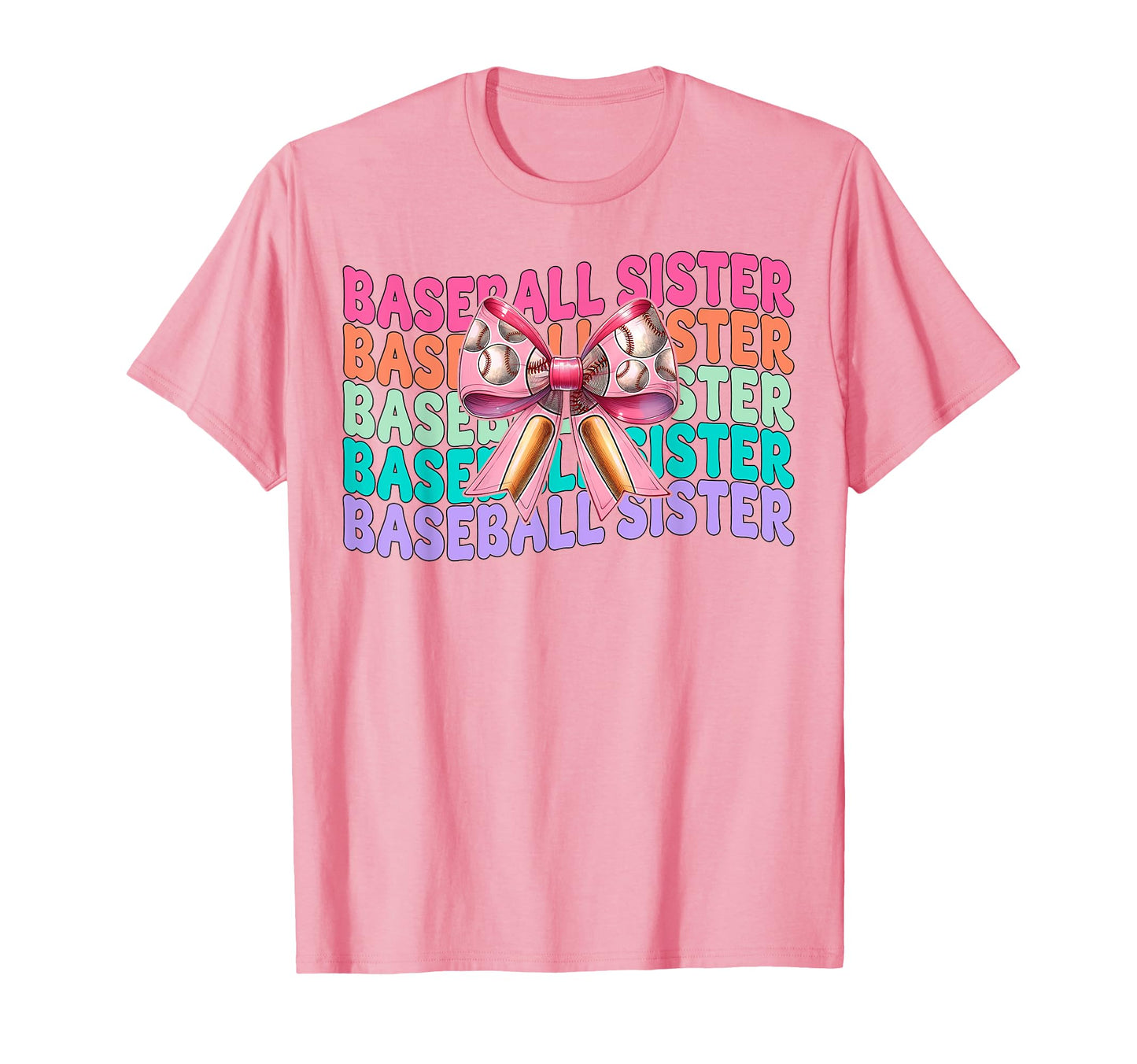 Baseball Sister Baseball Coquette Bow T-Shirt - Minimalist Print Men Women - T-Shirt, Sweatshirt, Hoodie