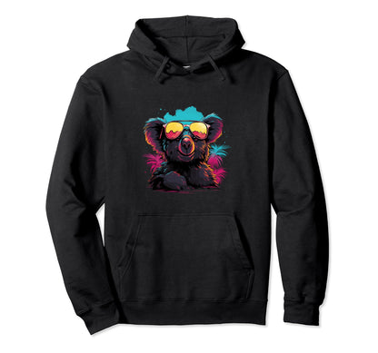 Funny Koalas Vaporwave Aesthetic Animal Hoodie - Graphic Print for Adults - T-Shirt, Sweatshirt, Hoodie