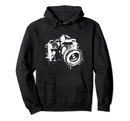 Camera Photography Watercolor Art Hoodie - Unique Graphic Unisex - T-Shirt, Sweatshirt, Hoodie