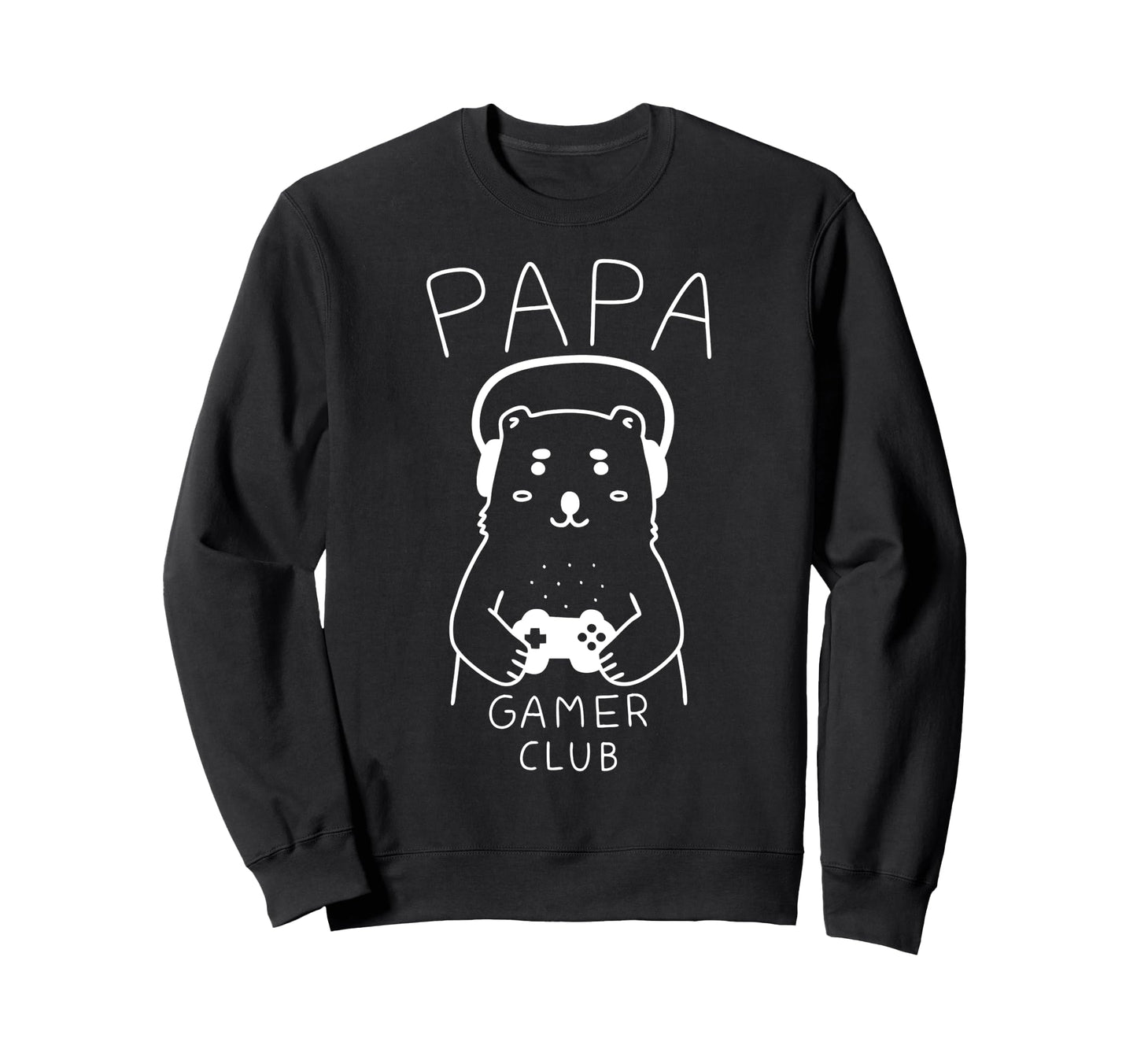 Papa Bear Gamer Club Funny Husband Sweatshirt - Minimalist Print Unisex - T-Shirt, Sweatshirt, Hoodie