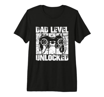 Dad Level Unlocked Gaming Controller T-Shirt - Streetwear Style Men Women - T-Shirt, Sweatshirt, Hoodie