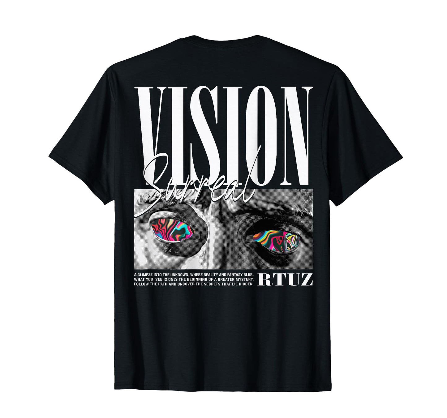 Rtuz Hip Hop Edgy Urban Y2K Back Black T-Shirt - Novelty Apparel Unisex - T-Shirt, Sweatshirt, Hoodie