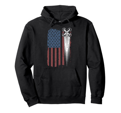 Drone Pilot Usa American Flag Camera Hoodie - Novelty Apparel for Adults - T-Shirt, Sweatshirt, Hoodie