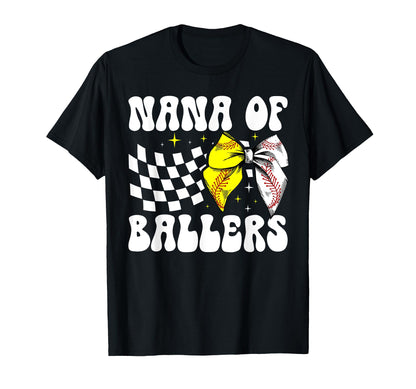 Nana Ballers Coquette Baseball Softball T-Shirt - Aesthetic Graphic Unisex - T-Shirt, Sweatshirt, Hoodie