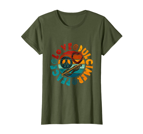 Peace Love Dulcimer T-Shirt - Fun Novelty Design Men Women - T-Shirt, Sweatshirt, Hoodie