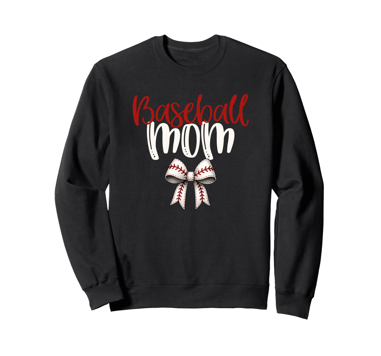 Baseball Mom Coquette Bow Game Day Sweatshirt - Graphic Print Unisex - T-Shirt, Sweatshirt, Hoodie