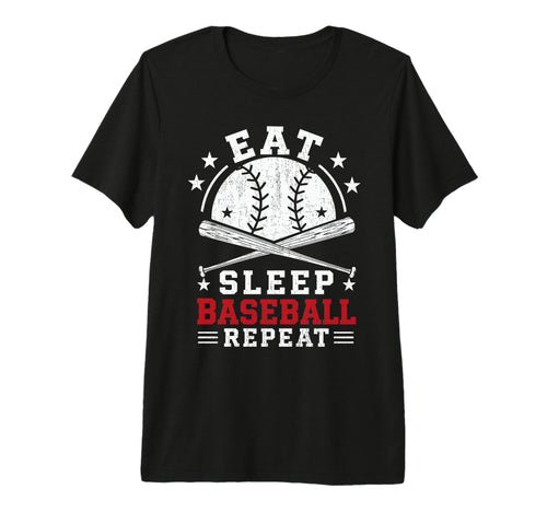 Eat Sleep Baseball Repeat Baseball T-Shirt - Graphic Print Men Women - T-Shirt, Sweatshirt, Hoodie
