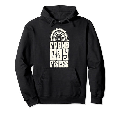 Proud Gay Pisces Queer Lgbtq Pride Hoodie - Graphic Print Men Women - T-Shirt, Sweatshirt, Hoodie