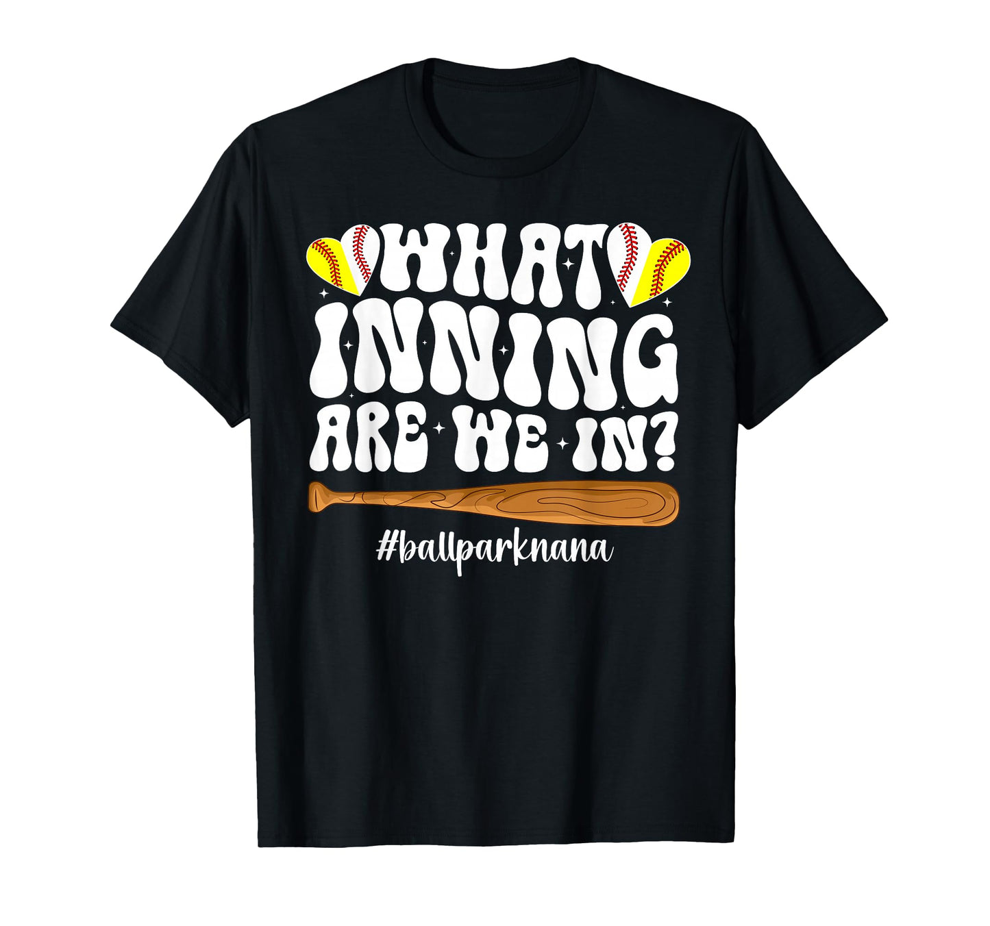 Ballpark Nana Grandma Groovy Softball T-Shirt - Minimalist Print Men Women - T-Shirt, Sweatshirt, Hoodie