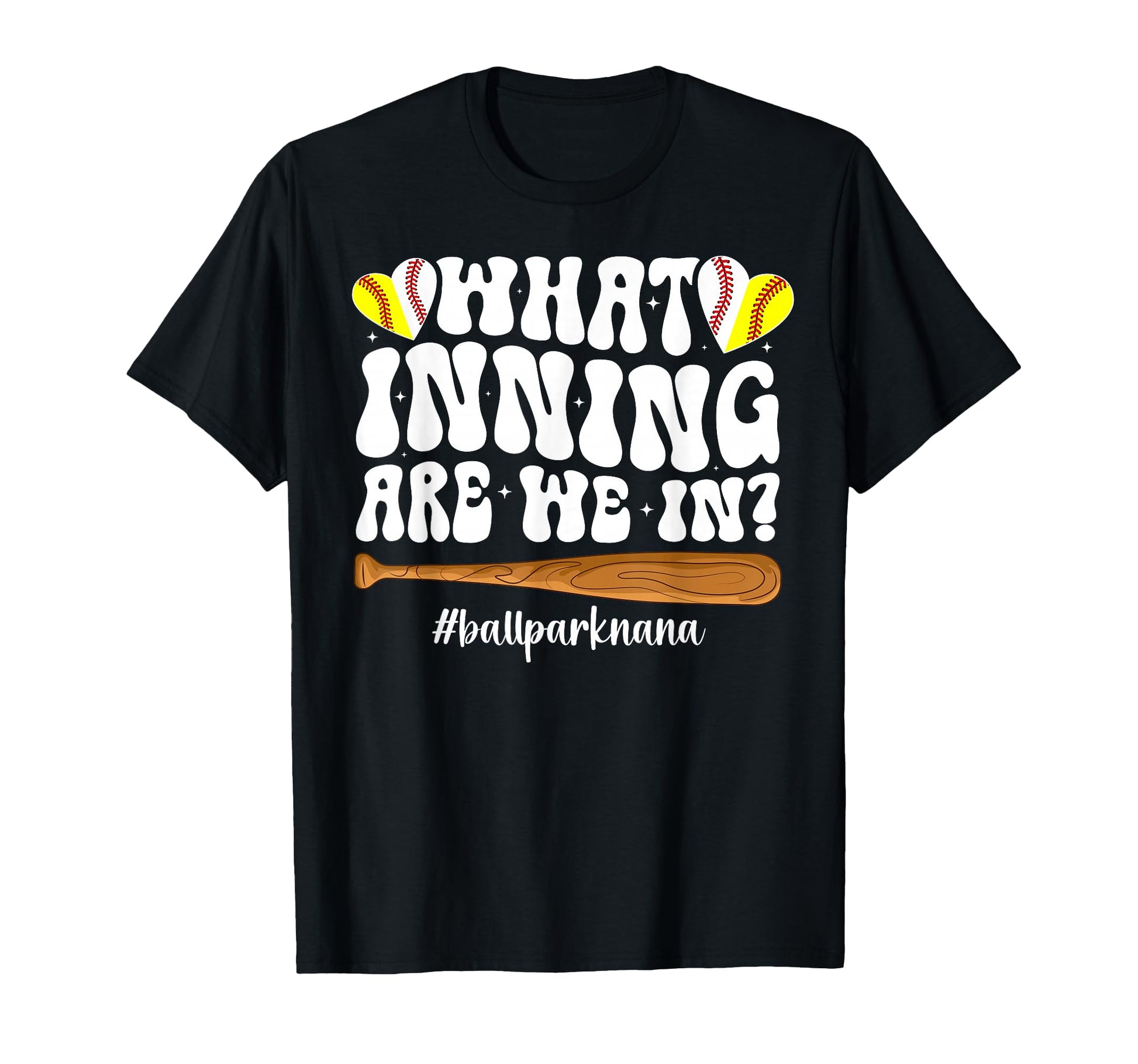 Ballpark Nana Grandma Groovy Softball T-Shirt - Minimalist Print Men Women - T-Shirt, Sweatshirt, Hoodie