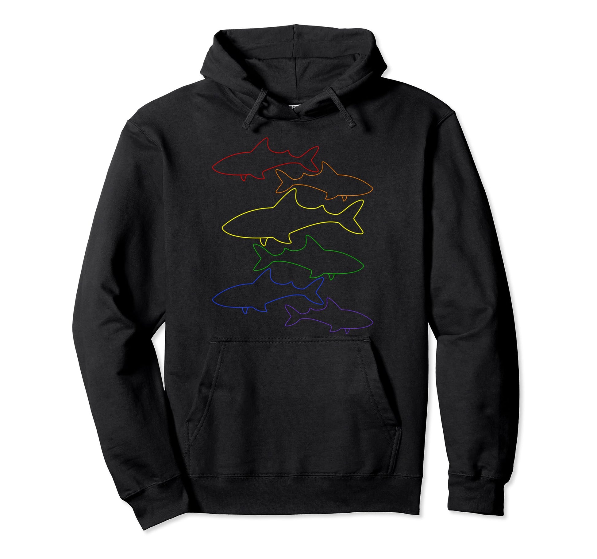 Rainbow Flag Shark Animal Lover Lgbt Hoodie - Trendy Graphic for Adults - T-Shirt, Sweatshirt, Hoodie