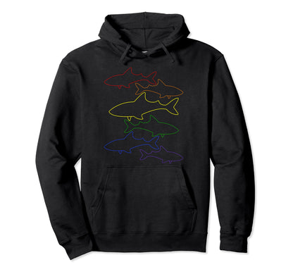Rainbow Flag Shark Animal Lover Lgbt Hoodie - Trendy Graphic for Adults - T-Shirt, Sweatshirt, Hoodie