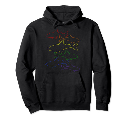 Rainbow Flag Shark Animal Lover Lgbt Hoodie - Trendy Graphic for Adults - T-Shirt, Sweatshirt, Hoodie