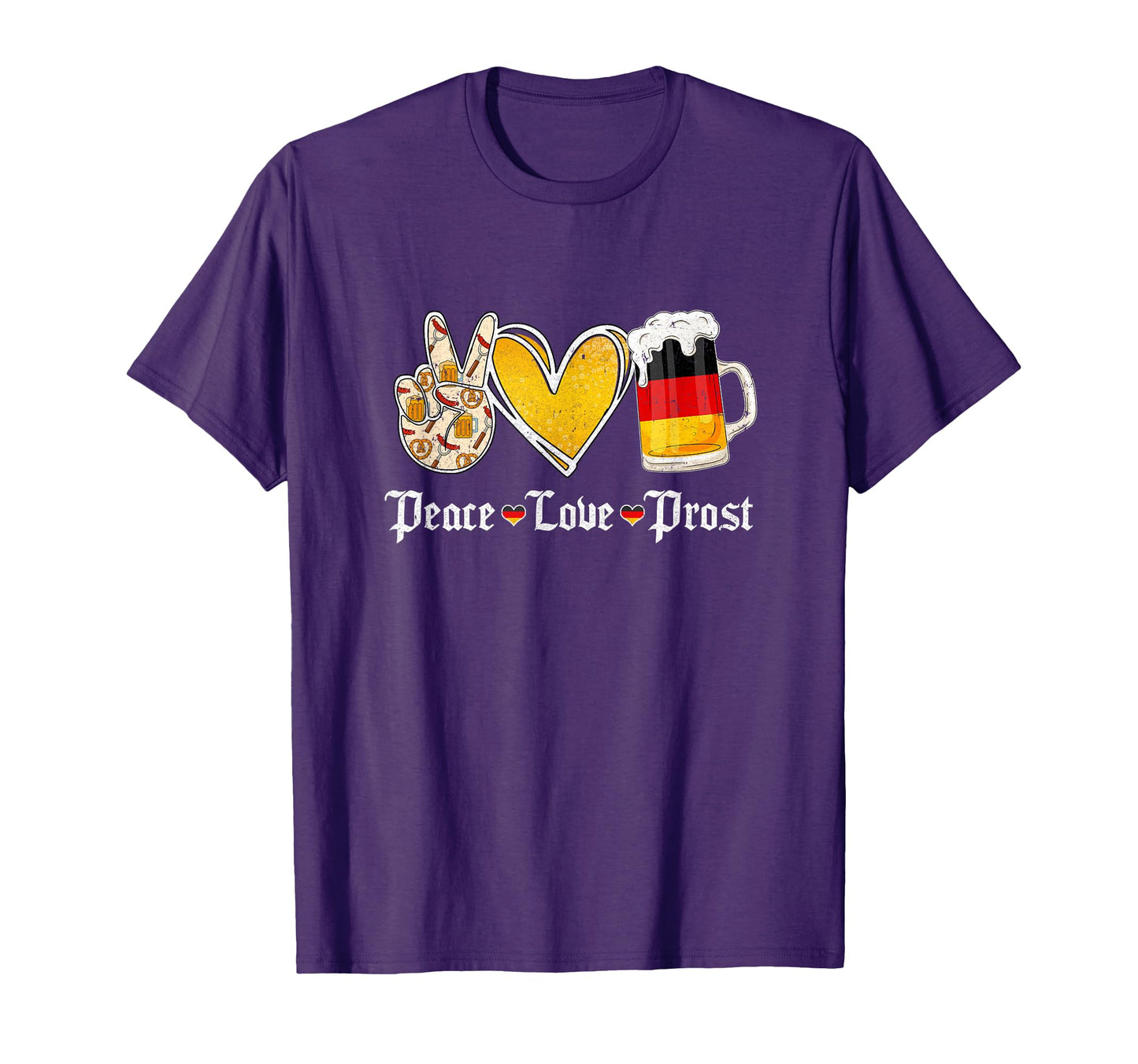 Oktoberfest Costume Peace Love Prost T-Shirt - Trendy Graphic for Adults - T-Shirt, Sweatshirt, Hoodie