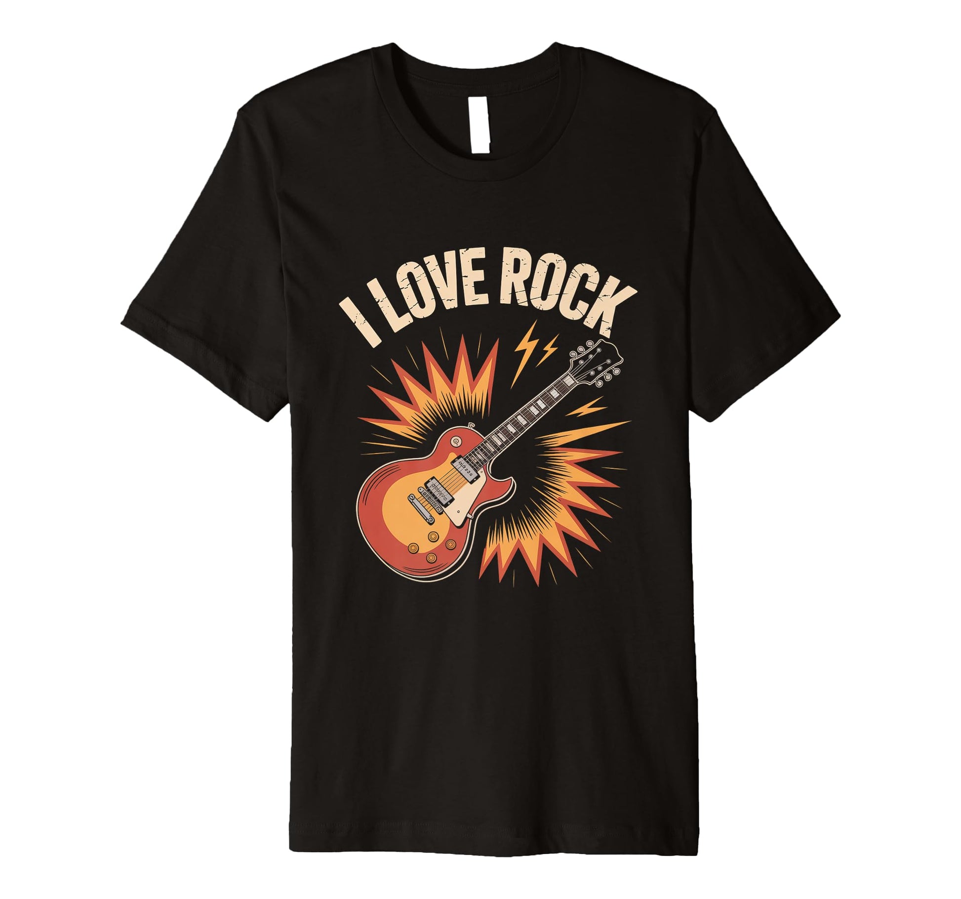 I Love Rock Guitar Music Vibes T-Shirt - Aesthetic Graphic for Adults - T-Shirt, Sweatshirt, Hoodie