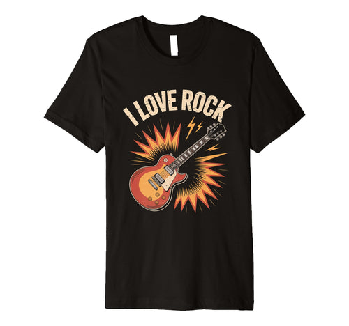 I Love Rock Guitar Music Vibes T-Shirt - Aesthetic Graphic for Adults - T-Shirt, Sweatshirt, Hoodie