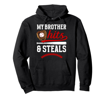 Funny Baseball Brother Baseball Player Hoodie - Trendy Graphic Men Women - T-Shirt, Sweatshirt, Hoodie