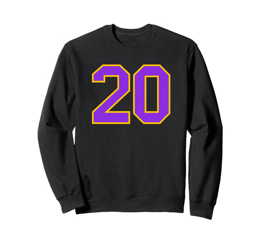 Yellow Purple Sport Team Number 20 Sweatshirt - Trendy Graphic Unisex - T-Shirt, Sweatshirt, Hoodie