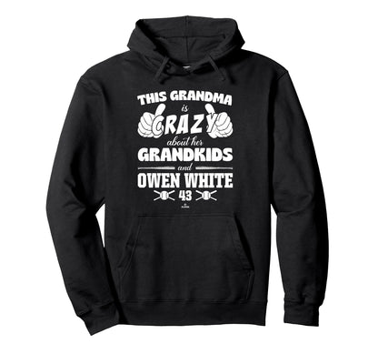 Grandma Crazy Owen White Texas Hoodie - Casual Everyday Wear for Adults - T-Shirt, Sweatshirt, Hoodie