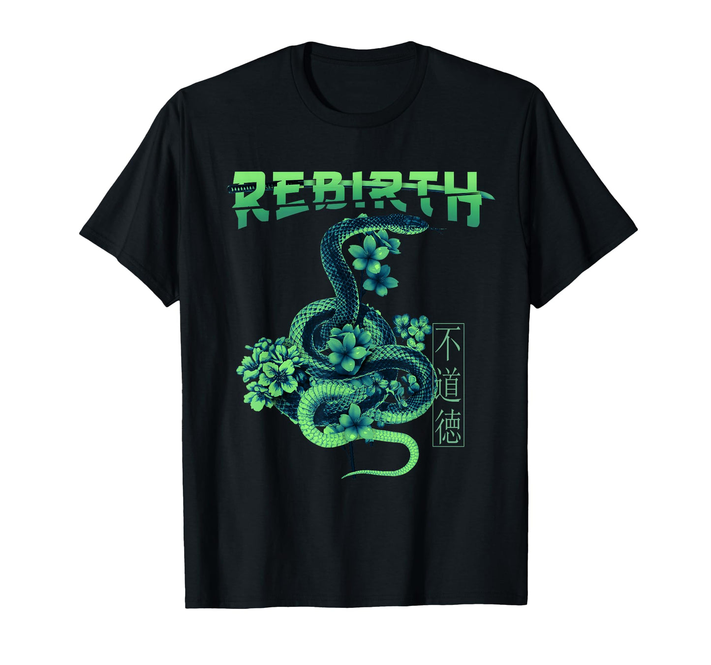 Snake Flower Rebirth Aesthetic Edgy T-Shirt - Unique Graphic Men Women - T-Shirt, Sweatshirt, Hoodie