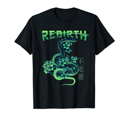 Snake Flower Rebirth Aesthetic Edgy T-Shirt - Unique Graphic Men Women - T-Shirt, Sweatshirt, Hoodie